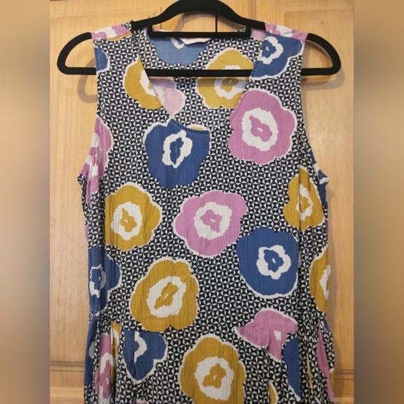 Gorman Size 12 Multicoloured dress, 100% Silk, Stretchy Elastic waist, No Sleeve - Picture 2 of 11